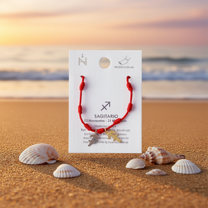 Tobillera Constelación Sagitario, Cuerda de Cáñamo Roja, Chapado en Oro, Joyería Unisex para Regalo - Product Image 2