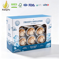 Boîte d'emballage personnalisée 900G pour fruits de mer congelés, carton en carton avec fenêtre transparente pour palourdes, vente au détail et stockage frigorifique