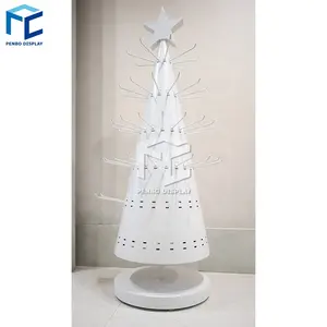 Creative Design Christmas-tree-shaped Hot Selling Rotating Hanging Socks Display Stand