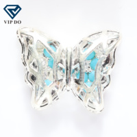 Großhandels preis hochwertige Silber platte Schmetterling Halskette Ohrringe Brosche Hohl kristall Inset Zirkon DIY Schmuck Zubehör