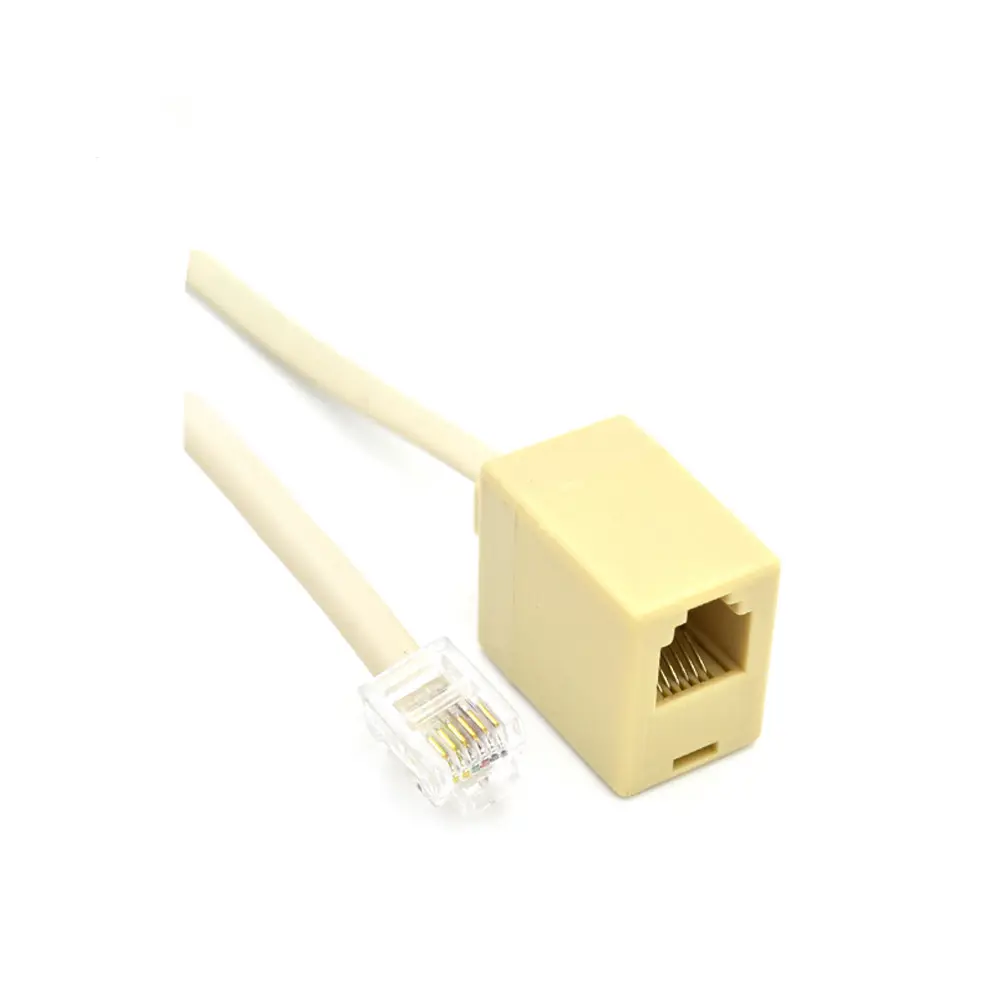 RJ12 Adapter 6P6C Male To Female Telephone Extension Cord Splitter