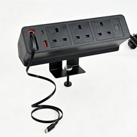 Console de charge personnalisée pour le bureau, câble rétractable, interrupteur indépendant, alimentation USB-C PD pour la maison et le bureau