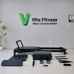 Máquina de Treinamento Profissional Dobrável para Pilates Reformer com Núcleo Preto, Atacado Direto da Fábrica na China, Personalizável para Estúdio e Uso Doméstico - Product Image 1
