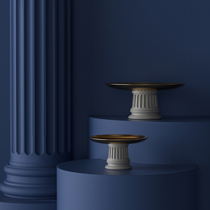 Trung Quốc Nhà Sản Xuất Tùy Chỉnh Xi Măng Sang Trọng Bắc Âu Nhà Bếp Trái Cây Khay Trang Trí Vàng Bê Tông Lưu Trữ Khay Chủ - Product Image 4