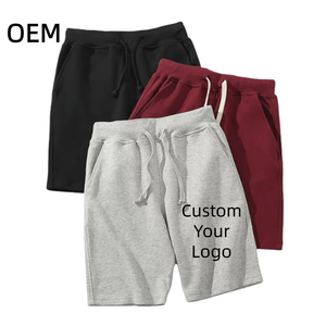 Shorts de sport en coton éponge et élasthanne de haute qualité, personnalisables avec cordon de serrage, pour hommes et femmes, parfaits pour l'été, la gym, la course à pied, le basketball et le cyclisme. - Product Image 1