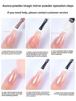 Transfrontalier exclusif 3D Nail Art décorations irisé coquille sirène perle arc-en-ciel néon miroir poudre Styles poudre scintillante