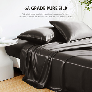 Fabbrica personalizzata 19 22 25 30 Momme 100% lettino di seta misura lenzuola Queen set letto letto - Product Image 6