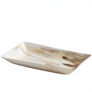 Decorative Handmade Personalization Tableware for Home Hotel Restaurant India 100% Natural Buffalo Horn Dry Fruit Serving Tray - Product Image 1