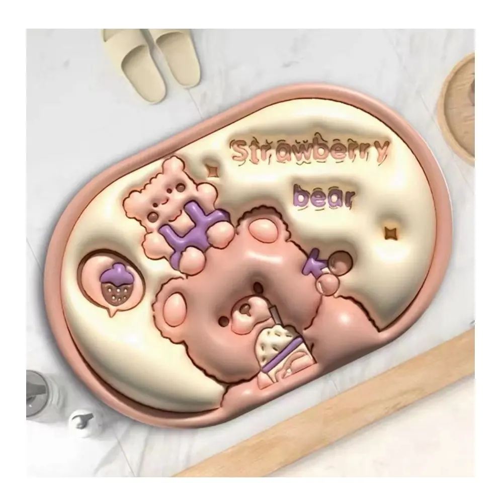 फैक्ट्री डायरेक्ट सेल्स हैली त्वरित सुखाने वाला पानी सोखने वाला एंटी स्लिप फ्लोर मैट कस्टम डिज़ाइन लोगो बाथ 3डी कालीन टेलरेबल एरिया गलीचा