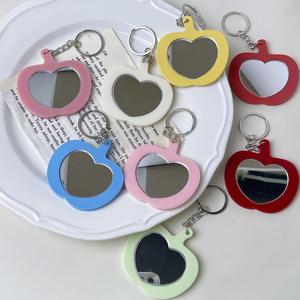 <span class=keywords><strong>Porte</strong></span>-clés miroir Liwu Apple, sensation haut de gamme, solide, coloré, portable, accessoire de sac, miroir de maquillage mignon - Product Image 1