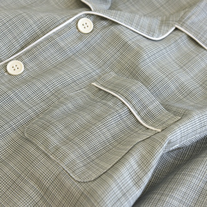 PJ-049 Pijama de Gasa a Cuadros para Hombre, Manga Larga, Algodón Puro, Ropa de Dormir, Estilo Primavera-Otoño, Tejido Fino, Conjunto de 2 Piezas - Product Image 5