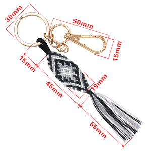 Go2Boho Evil Eyes porte-clés tressé porte-clés lanière sac pendentif accessoires goutte gland tissé porte-clés porte-clés bijoux faits main - Product Image 6