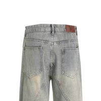 Jean cargo vintage pour homme, style hip-hop, avec patchwork américain, motif 3D, déchiré, coupe droite ample, en denim délavé, pour tous
