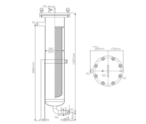 Fabricant de filtres à liquide en acier inoxydable, boîtier de filtre à sac unique à entrée latérale industrielle personnalisé - Product Image 4