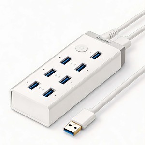 UGREEN 7 Port <b>USB</b> 3.0 <b>Hub</b> CR116 With DC 5V 2A <b>Power</b> Adapter High Speed <b>USB</b> Splitter For Laptop PC Desktop - Product Image 1