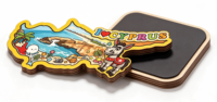 Aimant de réfrigérateur en bois en forme de âne avec carte de Chypre, souvenir de voyage de la côte méditerranéenne, décoration de réfrigérateur, cadeau souvenir en bois