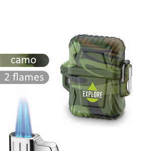 Encendedor de cigarrillos resistente al agua IP56, mechero recargable con USB, llama de chorro azul, encendedor personalizado para fumar - Product Image 1