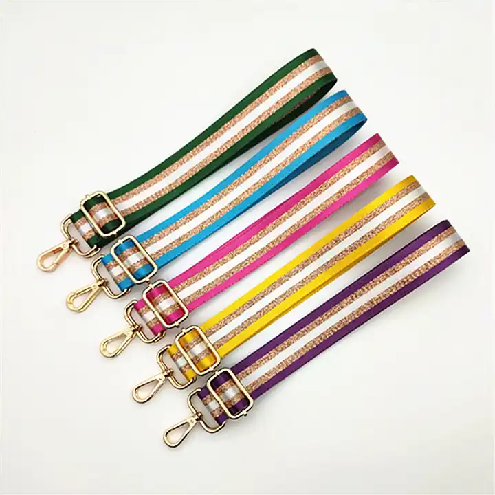 STRIPED GLITTER CANVAS ADJUSTABLE BAG STRAPS