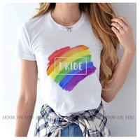 Sublimation personnalisée Respirant LGBT Gay Pride Couples T-shirt Lesbienne Arc-en-ciel Polyester Coton T-shirts