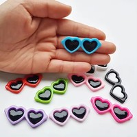 Sac de 100 rond été coeur lunettes de soleil dos plat résine Cabochons bricolage artisanat pour Souvenirs Style artificiel