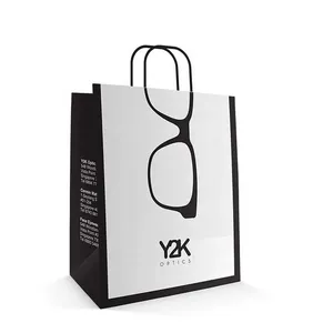 White Sunglasses Paper Packaging Envelope Screen Protector Eyewear Eyeglass Logo Printed Shopping Glasses Paper Bag For Optical