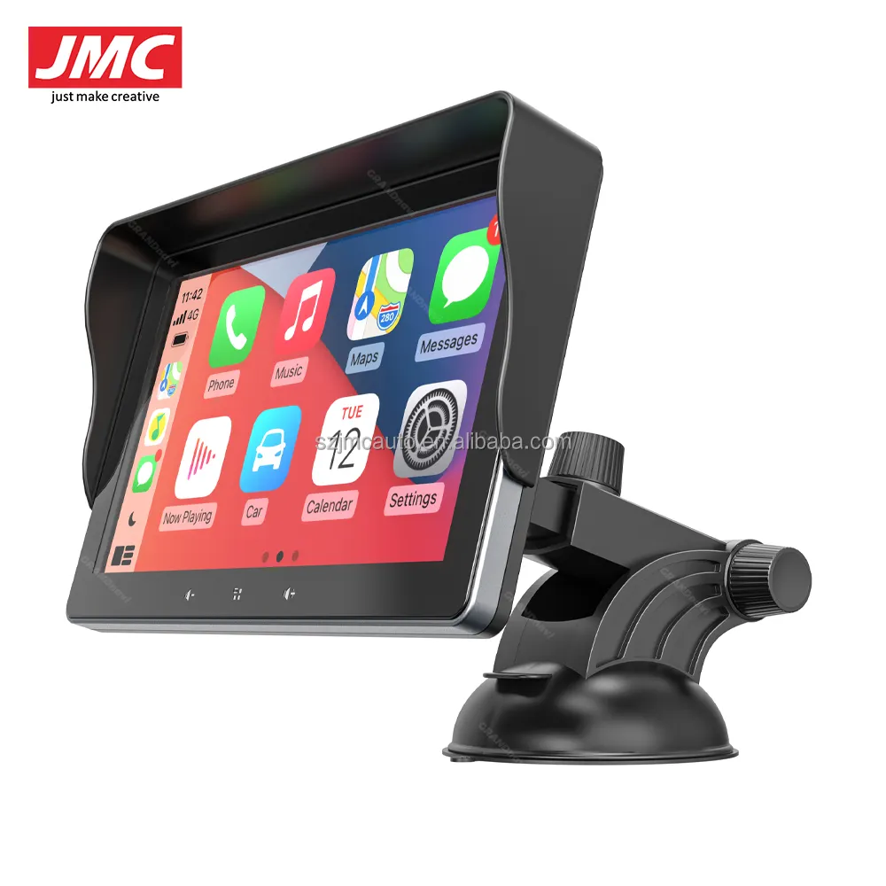 JMC Pemutar Multimedia Mobil Nirkabel, Carplay Radio Video Mobil 7 Inci Stereo Warna Pemasangan Mudah