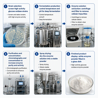Poudre d'enzyme Glucose Oxydase de qualité alimentaire pour améliorant de farine, boulangerie, étiquette claire, substitut d'oxydant