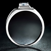 Bague de mariage et de fête pour homme en argent sterling 925 plaqué rhodium de haute qualité, sertie d'un onyx carré, monture pavée, certifiée CMA, tendance