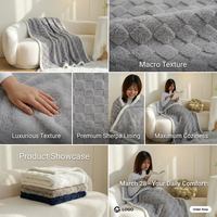 Couverture épaisse double couche en polyester, couverture confortable pour canapé, idéale pour les pièces climatisées