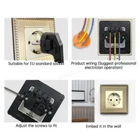 Sakelar Retro Standar Eropa BAOBEN, Stopkontak Dinding Logam Paduan Seng Vintage Eropa, Stopkontak Lampu Rumah Universal