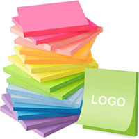 Bloc-notes autocollants vierges personnalisés avec logo, forme carrée, 7,5 cm, avec nom de l'entreprise, vente en gros