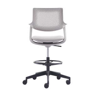 Sillas clásicas de malla alta, taburete moderno de <span class=keywords><strong>bar</strong></span> con marco cromado de malla negra y altura ajustable - Product Image 2