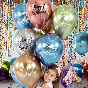 Palloncini Decorativi per Feste di <span class=keywords><strong>Compleanno</strong></span> e Ringraziamento GD AG01442, Confezione da <span class=keywords><strong>20</strong></span> Pezzi, 12 Pollici, in Lattice Spesso con Stampa 'Happy Birthday' - Product Image 2