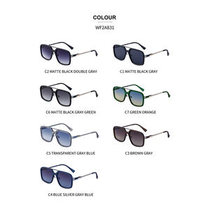 Lunettes de soleil carrées tendance Partagas avec logo personnalisé, double pont, protection UV400 pour hommes - Product Image 5