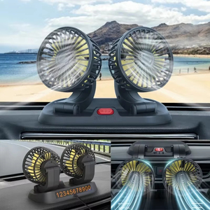 360. Car <b>Fan</b> USB/12V/24V Multi-function Double-<b>head</b> 2-speed Adjustable Silent Car <b>Fan</b> Temporary Parking Card Car <b>Fan</b> - Product Image 2