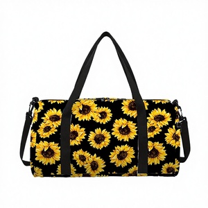 Sunflower Print Duffle <b>Bag</b> Unisex Polyester Water Resistant Gym Travel <b>Bag</b> Adjustable Strap Zipper Closure - Product Image 3