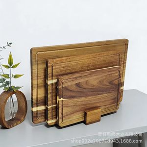 Acacia Wood Cutting Board Rectangle Anti Bacterial Kitchen Chopping Block For Fruits Vegetables Bread Pastry - Product Image 2