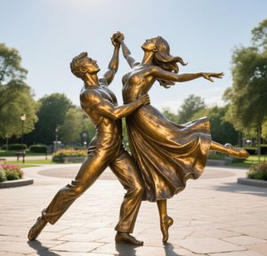 Maison jardin décoration métal artisanat coulée laiton Art moderne grandeur nature le baiser des amoureux Bronze nu Figure Sculpture - Product Image 4