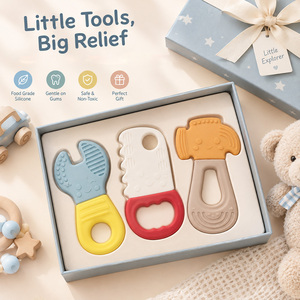Jouet de dentition en silicone pour bébé, sans BPA, avec poignée souple, pour soulager les gencives, qualité alimentaire, soin buccal - Product Image 4