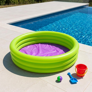 Piscine gonflable pour enfants à trois anneaux, prix d'usine en gros, couleurs assorties, piscine à pagaie, exportation Chine - Product Image 2