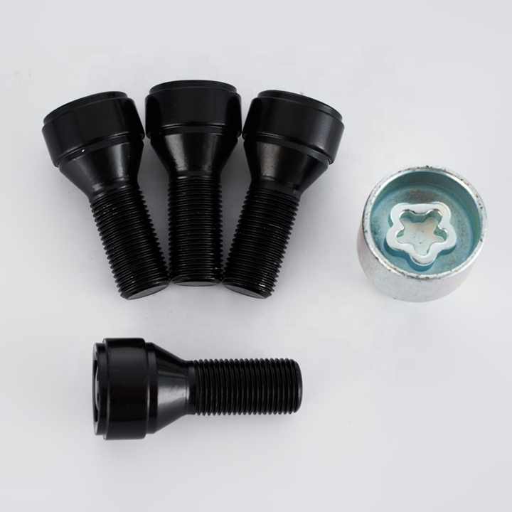 M14*1.25 high quality anti-theft wheel bolt steel black safety 