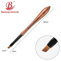 Brosse ronde à gel pour ongles de conception classique avec manche en bois brun et brosse à gel UV pour cheveux en nylon PBT pour la beauté des ongles BW10-2