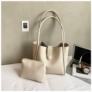 Minimalist Vintage Waterproof <strong>Large</strong> Capacity PU Tote <strong>Bag</strong> for Women with Inner Pouch Long Handle Shoulder Work - Product Image 6
