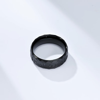 Bague Homme Haute Gamme Rétro Nordique Viking Amulette Luen en Acier Inoxydable Plaqué Argent Antique Bijoux Lettres pour Hommes