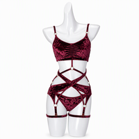 OEM Ensemble de fitness sexy en velours pour femme, soutien-gorge, tenue de danse exotique, tenue de strip-teaseuse, ensemble de yoga sexy, ensemble de danse fitness pour pole dance