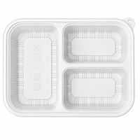 Boîte à lunch en pulpe de canne à sucre RP à paroi simple avec couvercle, diamètre 6/8/9 pouces, boîte à hamburger jetable biodégradable