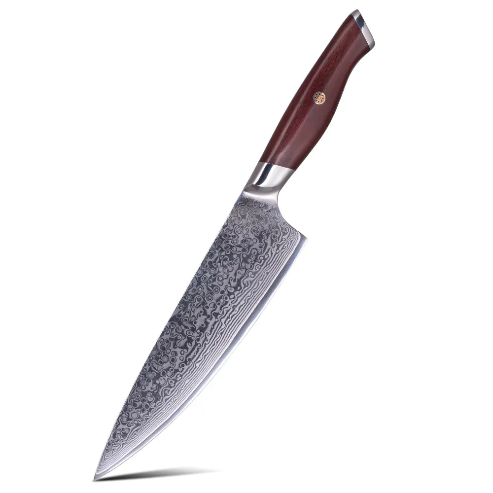 cuchillo de chef profesional custom knives demascus knife chef knife with wooden handle