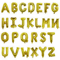 Offre Spéciale 16 pouces réservoir d'hélium ballons de fête feuille d'or argent rose bleu lettre alphabet joyeux anniversaire auto gonflable ballons