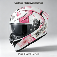 Casque de moto intégral rose avec nœud papillon - Casque de sécurité certifié 3C pour vélo électrique, design unisexe toutes saisons