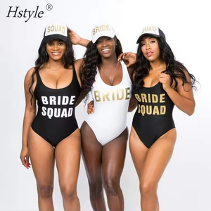 Hstyle Bachelorette Đảng Cô Dâu Đội Vàng Văn Bản Một Mảnh Áo Tắm Cô Dâu Bộ Tộc Tùy Chỉnh 2023 Sexy Phụ Nữ Một Mảnh Áo Tắm - Product Image 3